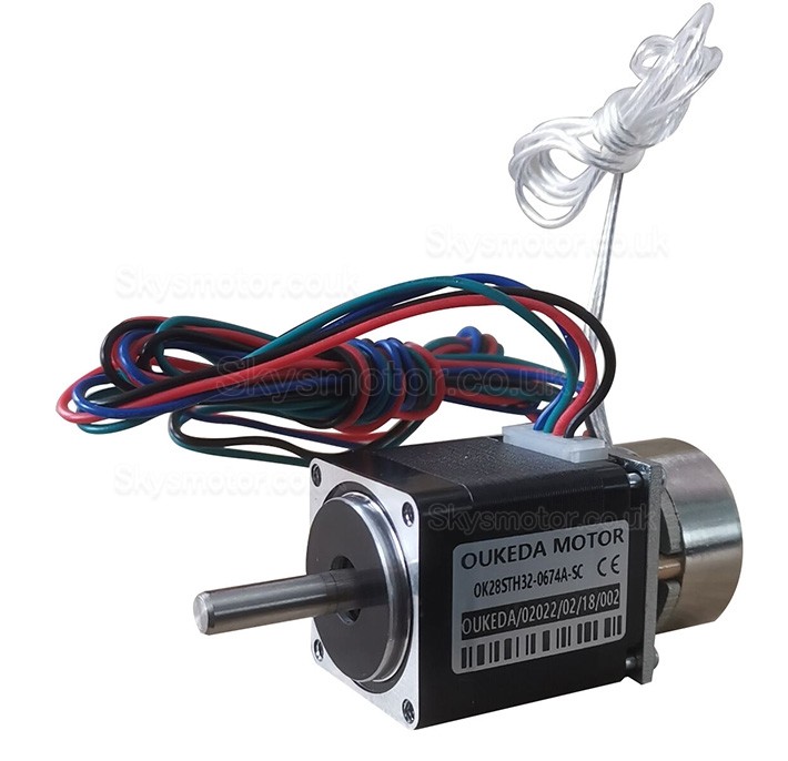 NEMA11 Stepper Motor OK28STH32-0674A-SC 1.8 Deg 5.88Ncm 3.75V 0.67A 2 Phase D-Cut with Brake